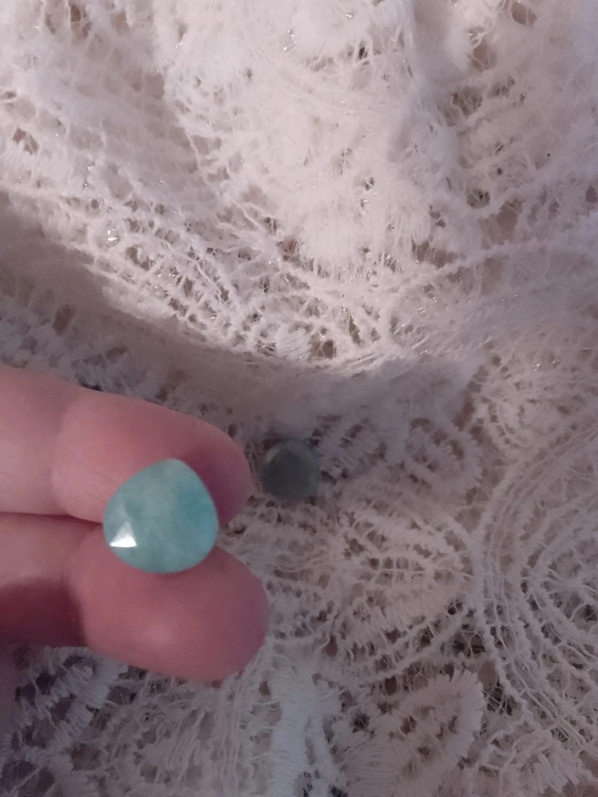 Lot of 5 natural amazonite stone beads – photo 2